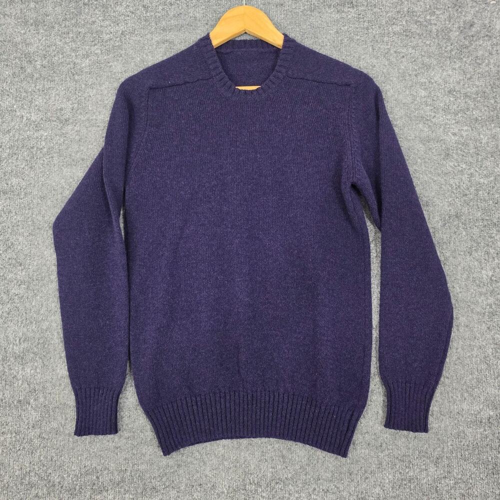 Anderson & Sheppard Sweater Men XS Shetland in Purple Wool Preppy Quiet Luxury